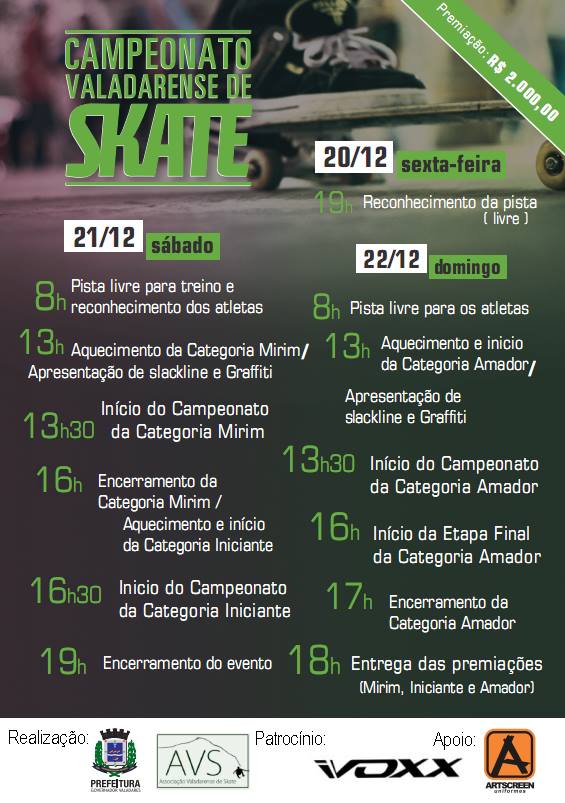 Registro de evento de skate em Governador Valadares, MG